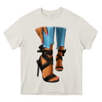 Cream black heels black fashion girl Heavy Core Tee - RanaPortraitStore