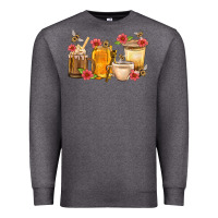 Charcoal Heather Honey And Bee With Flower Coffee Cup Premium Sweatshirt - BundleAndBundleShop
