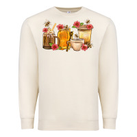 Sandshell Honey And Bee With Flower Coffee Cup Premium Sweatshirt - BundleAndBundleShop