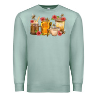 Seafoam Honey And Bee With Flower Coffee Cup Premium Sweatshirt - BundleAndBundleShop
