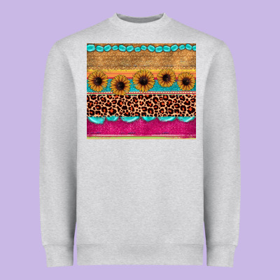 Leopard Sunflower Gemstone Heavyweight Sweatshirt Designed By Jahusdesignshop