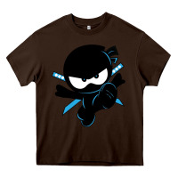 Chocolate Brown ninja kid Heavy Core Tee - Unal Design
