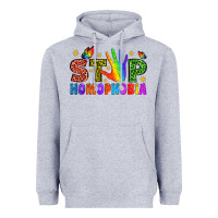 Heather Grey Western Stop Homophobia Heavyweight Hoodie - BundleAndBundleShop