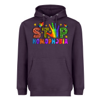 Plum Western Stop Homophobia Heavyweight Hoodie - BundleAndBundleShop
