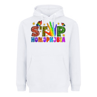 White Western Stop Homophobia Heavyweight Hoodie - BundleAndBundleShop