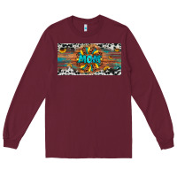 Burgundy leopard sunflower mom license plate Long Sleeve Tee - Artiststas