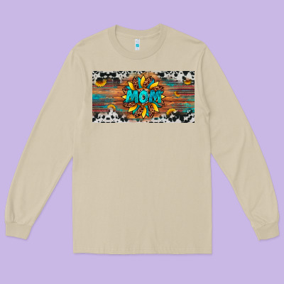 Leopard Sunflower Mom License Plate Long Sleeve Tee Designed By Artiststas