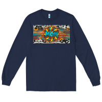 Navy leopard sunflower mom license plate Long Sleeve Tee - Artiststas