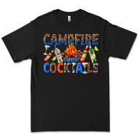 Black campfire and cocktails Premium Tee - texasbilliewilder