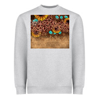 Heather Grey leopard glitter sunflower gemstone Heavyweight Sweatshirt - JahusDesignShop