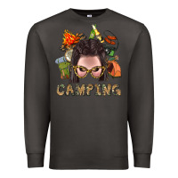 Smoke Camping Braid Hair Woman With Fire Bbs Premium Sweatshirt - BundleAndBundleShop