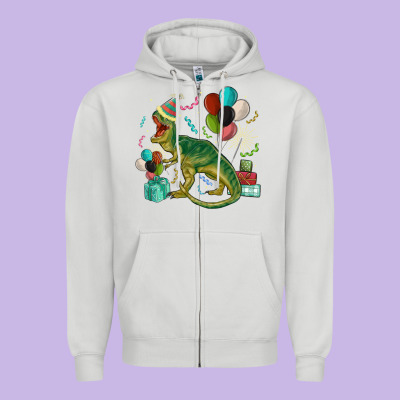 Party T Rex Zipper Hoodie Designed By Maliassmallbusiness