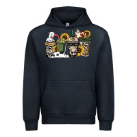 Navy Cowhide coffee cups Urban Hoodie - HowdyJamesFarm