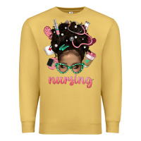 Antique Gold Afro Messy Bun Nursing Bbs Premium Sweatshirt - BundleAndBundleShop