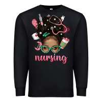 Black Afro Messy Bun Nursing Bbs Premium Sweatshirt - BundleAndBundleShop