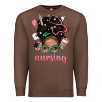 Chestnut Afro Messy Bun Nursing Bbs Premium Sweatshirt - BundleAndBundleShop