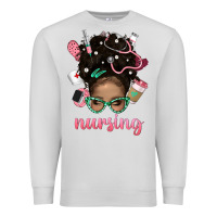 Dove Grey Afro Messy Bun Nursing Bbs Premium Sweatshirt - BundleAndBundleShop