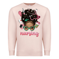 Pale Pink Afro Messy Bun Nursing Bbs Premium Sweatshirt - BundleAndBundleShop