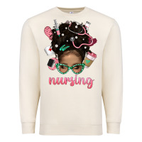 Sandshell Afro Messy Bun Nursing Bbs Premium Sweatshirt - BundleAndBundleShop