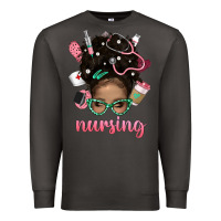 Smoke Afro Messy Bun Nursing Bbs Premium Sweatshirt - BundleAndBundleShop