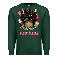Sports Green Afro Messy Bun Nursing Bbs Premium Sweatshirt - BundleAndBundleShop