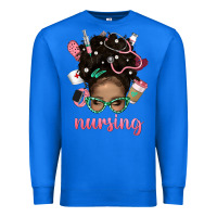 True Royal Afro Messy Bun Nursing Bbs Premium Sweatshirt - BundleAndBundleShop