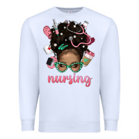 White Afro Messy Bun Nursing Bbs Premium Sweatshirt - BundleAndBundleShop