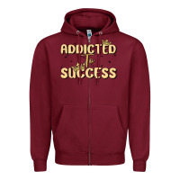 Burgundy addicted to success Zipper Hoodie - MaliasSmallBusiness