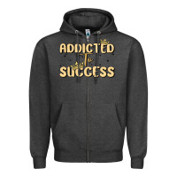 Charcoal Heather addicted to success Zipper Hoodie - MaliasSmallBusiness