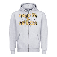 Heather Grey addicted to success Zipper Hoodie - MaliasSmallBusiness