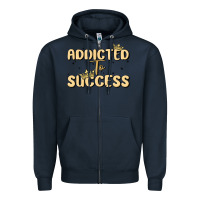 Navy addicted to success Zipper Hoodie - MaliasSmallBusiness
