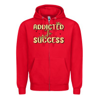 Red addicted to success Zipper Hoodie - MaliasSmallBusiness