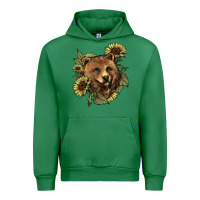 Emerald Bear head sunflower Urban Hoodie - HowdyJamesFarm