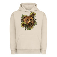 Pigment French Oak Bear head sunflower Urban Hoodie - HowdyJamesFarm