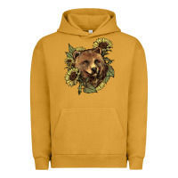 Pigment Peanut Butter Bear head sunflower Urban Hoodie - HowdyJamesFarm