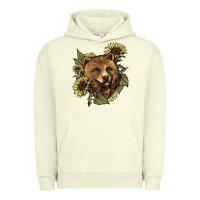 Pigment Pistachio Bear head sunflower Urban Hoodie - HowdyJamesFarm