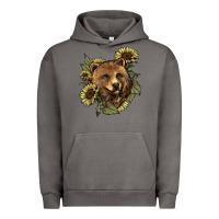 Pigment Tornado Bear head sunflower Urban Hoodie - HowdyJamesFarm