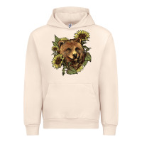 Sandshell Bear head sunflower Urban Hoodie - HowdyJamesFarm