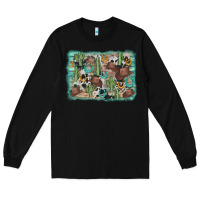 Black cactus cowboy hat background Long Sleeve Tee - AdoDesignShop
