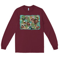 Burgundy cactus cowboy hat background Long Sleeve Tee - AdoDesignShop