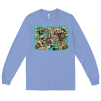 Colony Blue cactus cowboy hat background Long Sleeve Tee - AdoDesignShop