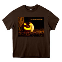 Chocolate Brown Halloween Is Coming Heavy Core Tee - Unal Design
