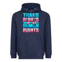 Navy Trans Rights Are Human Rights Heavyweight Hoodie - BundleAndBundleShop