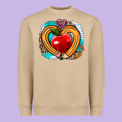 Teacher Heart Pen Heavyweight Sweatshirt Designed By Adodesignshop