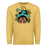 Antique Gold Lake Camping Afro Messy Bun Bbs Premium Sweatshirt - BundleAndBundleShop