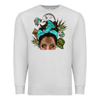 Dove Grey Lake Camping Afro Messy Bun Bbs Premium Sweatshirt - BundleAndBundleShop