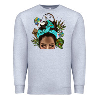 Heather Grey Lake Camping Afro Messy Bun Bbs Premium Sweatshirt - BundleAndBundleShop