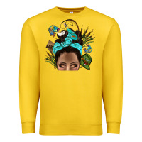 Lemon Lake Camping Afro Messy Bun Bbs Premium Sweatshirt - BundleAndBundleShop