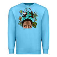 Ocean Blue Lake Camping Afro Messy Bun Bbs Premium Sweatshirt - BundleAndBundleShop