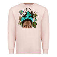 Pale Pink Lake Camping Afro Messy Bun Bbs Premium Sweatshirt - BundleAndBundleShop